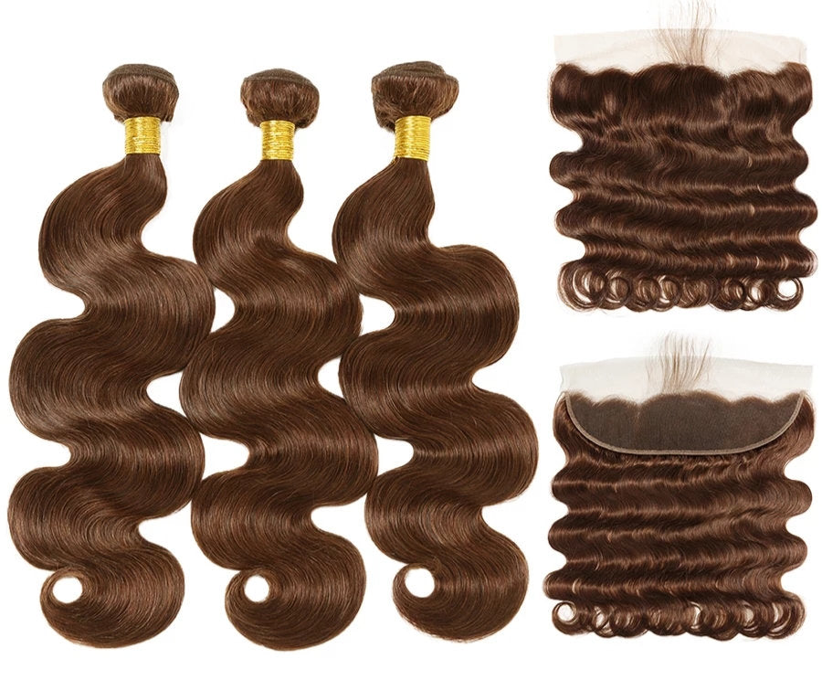 Brazilian Body Wave Human Hair Bundles with Frontal