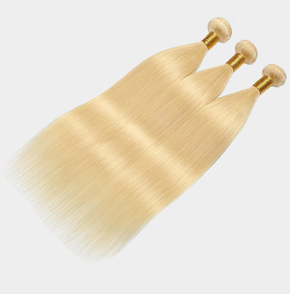 613 Blonde Brazilian Human Hair Bundles with Closure