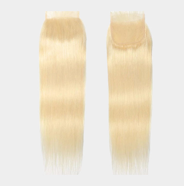613 Blonde Brazilian Human Hair Bundles with Closure