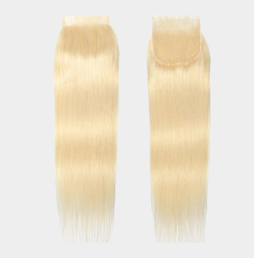 613 Blonde Brazilian Human Hair Bundles with Closure